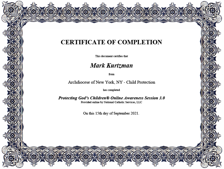 Kurtzman-Certificate-of-Completion